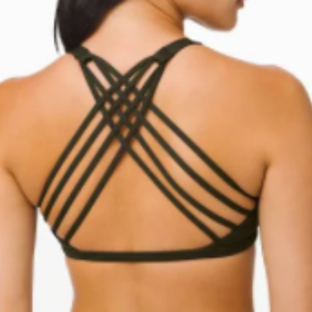 IABMFG Strappy Cross Back Black Sports Bra NWT